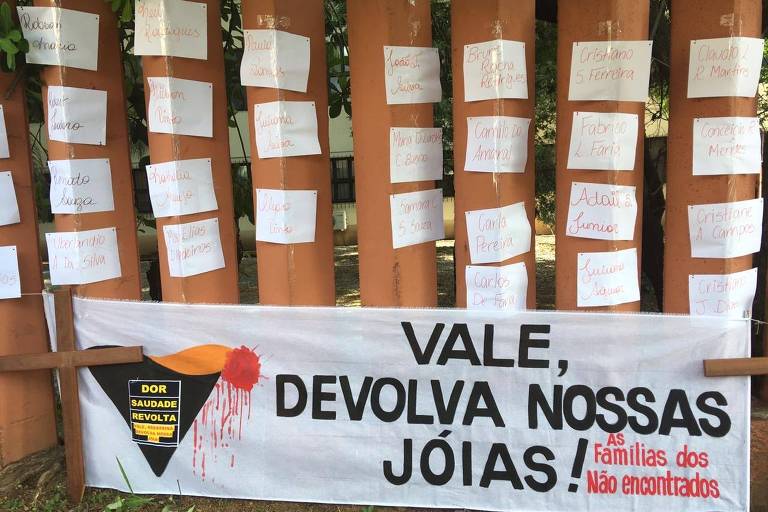 Familiares de desaparecidos em Brumadinho protestam contra falta de respostas da Vale
