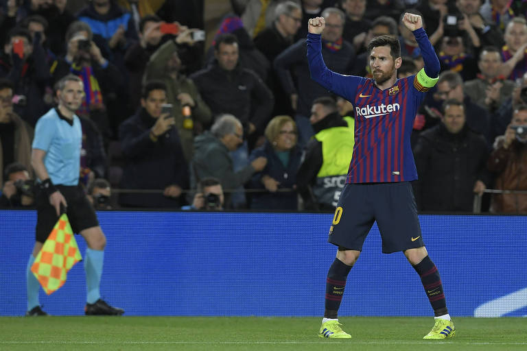 Lionel Messi faz dois em goleada e classificação do Barcelona na Champions  - 13/03/2019 - Esporte - Folha