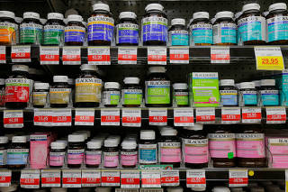 FILE PHOTO - Blackmores Brand supplements stock shelves at a Mr Vitamins store in Sydney, Australia