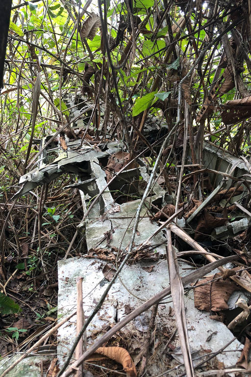 Destroços do Queen Air PT-KKJ em Roraima