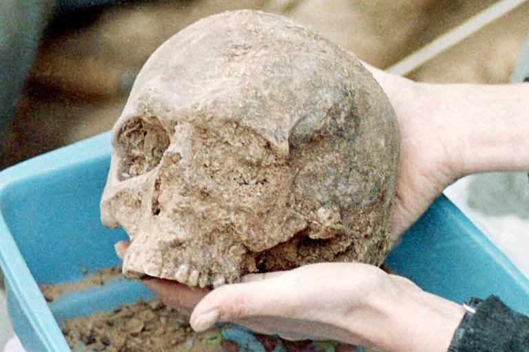Esqueleto descoberto na Bolívia