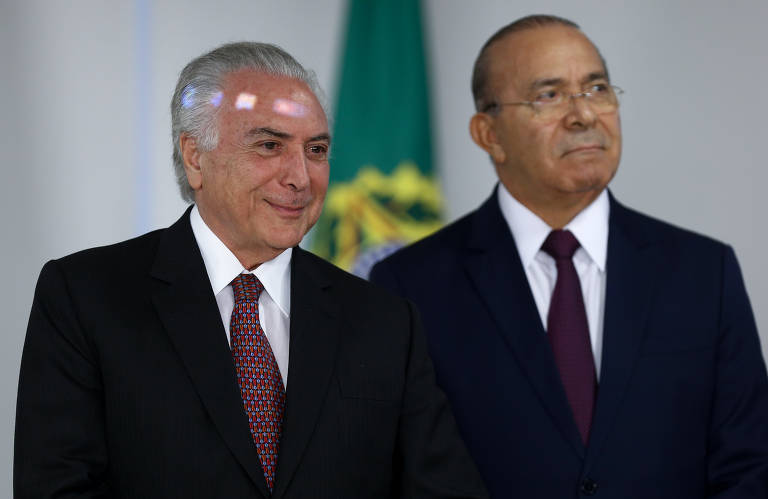 O ex-presidente Michel Temer (MDB) e ex-ministro da Casa Civil Eliseu Padilha durante anúncio de implantação do Renovabio, em 2018