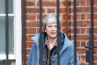 Britain's PM May leaves Downing Street in London
