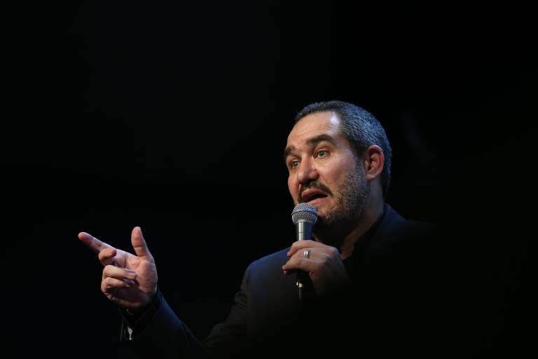 O presidente da Ancine, Christian de Castro, em seminário no MIS, em 2018