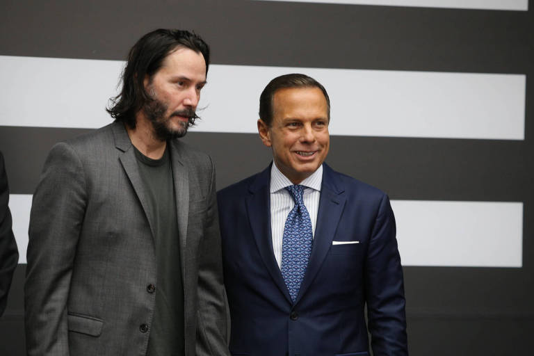 Keanu Reeves e o governador João Dória se encontraram nesta quarta-feira (3) em SP