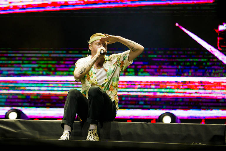 Show do cantor Macklemore, durante o primeiro dia do festival Lollapalooza 2019, no autódromo de Interlagos, em São Paulo