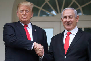 FILE PHOTO: U.S. President Trump meets with Israel's Prime Minister Netanyahu at the White House in Washington