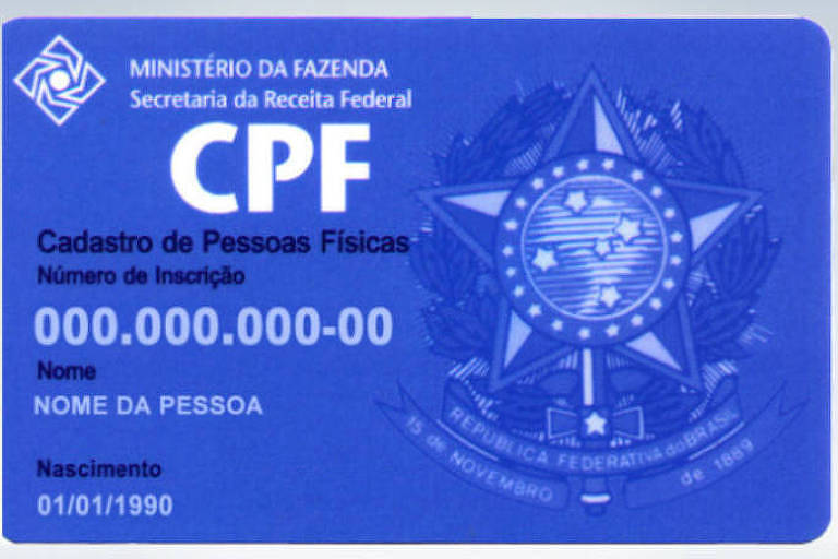 Foto de uma carteira de CPF