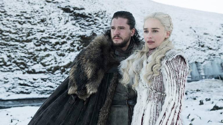 Jon (Kit Harington) e Daenerys (Emilia Clarke) na oitava temporada de 'Game of Thrones'