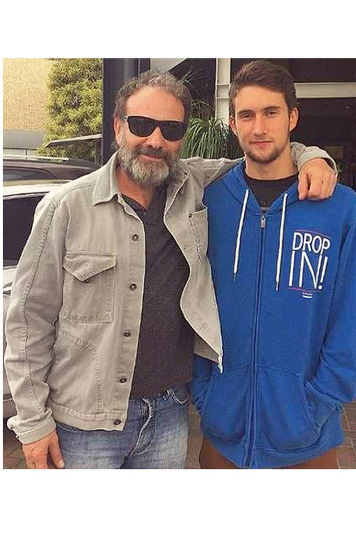 Marco Ricca com o filho Felipe fruto do seu relacionamento com a atriz  Adriana Esteves