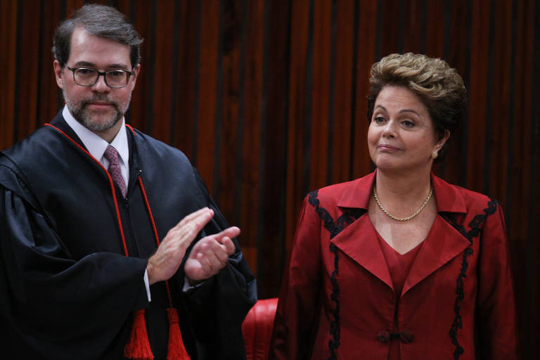 O ministro Dias Tofolli, então presidente do TSE, durante diplomação da presidente Dilma Rousseff para o seu segundo mandato na Presidência da República
