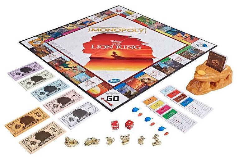 Versão especial do jogo Monopoly, inspirada em 'O Rei Leão'