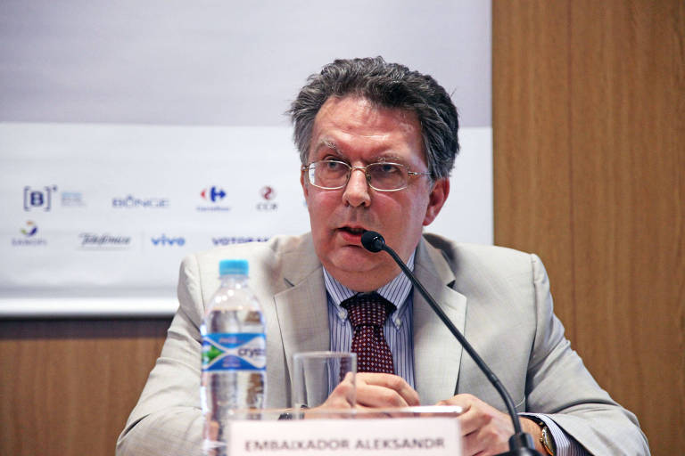 O embaixador Aleksandr Schetinin, diretor para América Latina do Ministério das Relações Exteriores da Rússia, em evento na Fundação FHC