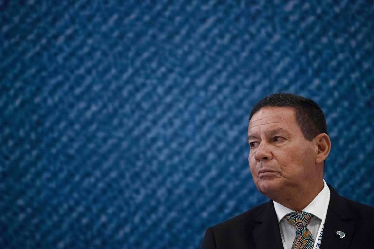 O vice-presidente Hamilton Mourão durante evento no Rio, neste mês
