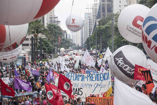 Protesto contra a reforma da Previdência e trabalhista em São Paulo