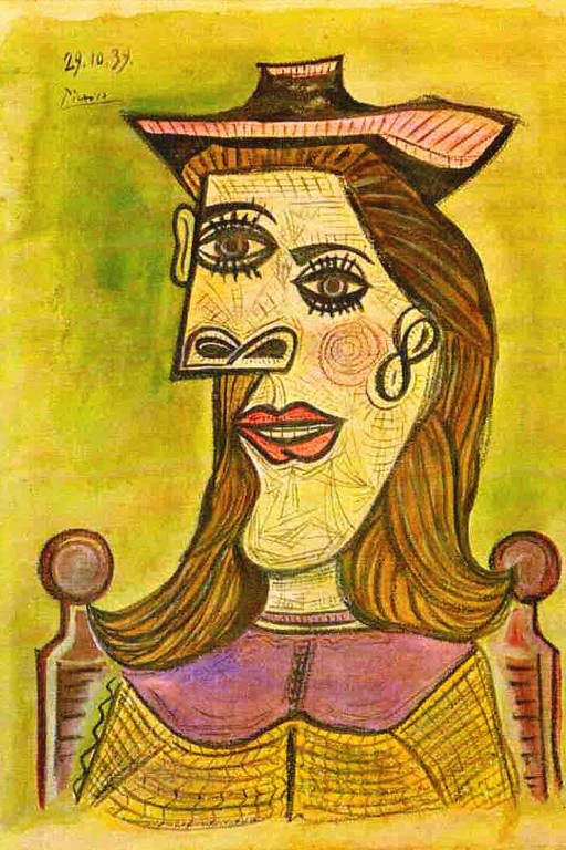 Obra de Pablo Picasso "Tête de femme au chapeau", de 1939