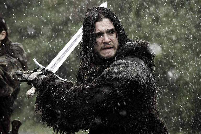 Jon é Snow é interpretado porKit Harington na série Game of Thrones