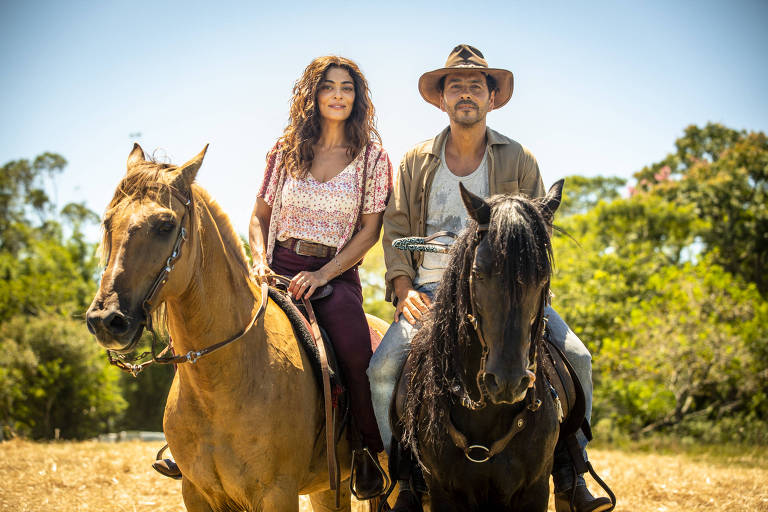 Maria Da Paz (Juliana Paes) e Amadeu (Marcos Palmeira) em "A Dona do Pedaço"