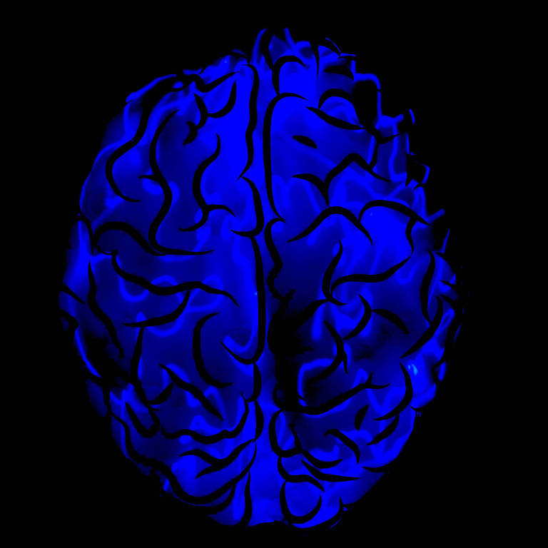 Cérebro estilizado feito com light painting
