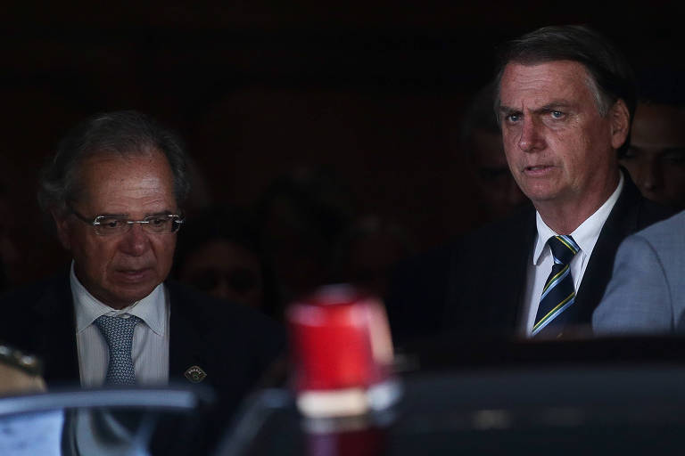 O ministro Paulo Guedes e o presidente Jair Bolsonaro