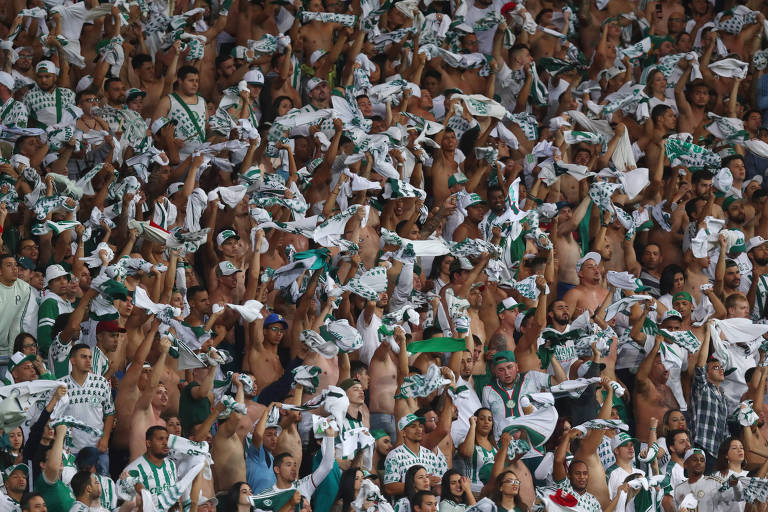 Torcedores do Palmeiras fazem festa durante a partida contra o Junior Barranquilla pela quarta rodada da Libertadores