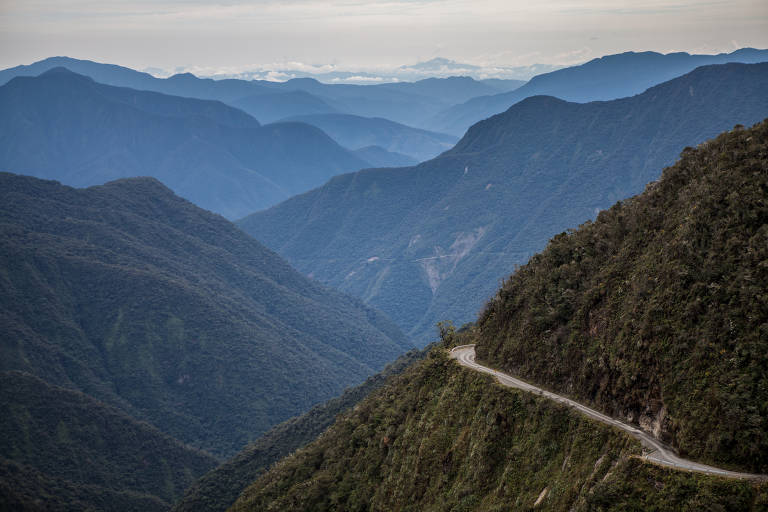 Trecho da Trilha da Morte, na cidade de Coroico, a 100 km de La Paz