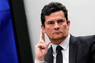 FILE PHOTO: Brazil's Justice Minister Sergio Moro attends a session of the Public Security commission at the National Congress in Brasilia