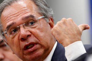 Brazil's Economy Minister Paulo Guedes attends a session of the Joint Budget Committee in the Chamber of Deputies in Brasilia