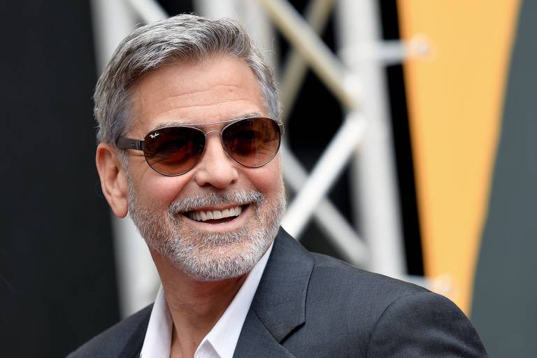 George Clooney durante evento em Roma