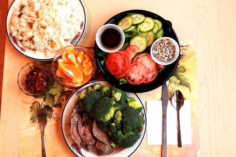 Exemplo de refeição baseada em alimentos minimamente processados ou não processados