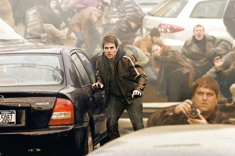 O ator Tom Cruise em cena da ficção científica "Guerra dos Mundos"