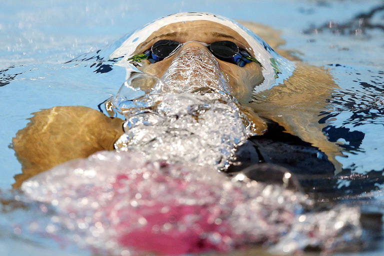 A nadadora Joanna Maranhão nos Jogos Pan-Americanos de 2015, em Toronto, no Canadá