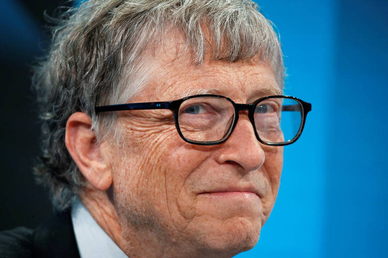 Bill Gates no Fórum Econômico Mundial em Davos, em janeiro de 2019