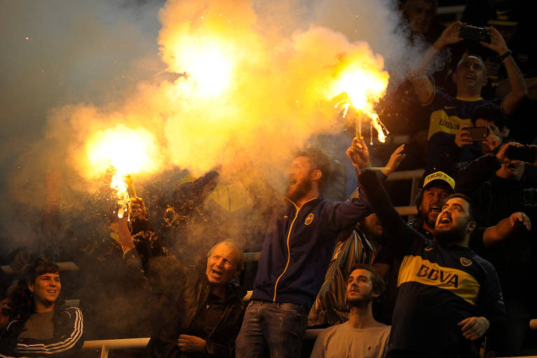 Torcedores do Boca Juniors em partida da Copa Libertadores