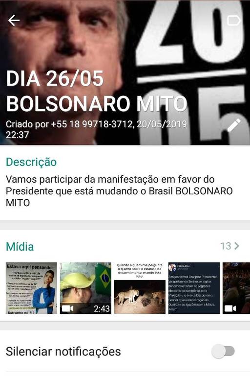 No WhatsApp e no Telegram, bolsonaristas buscam dar tom espontâneo a protestos