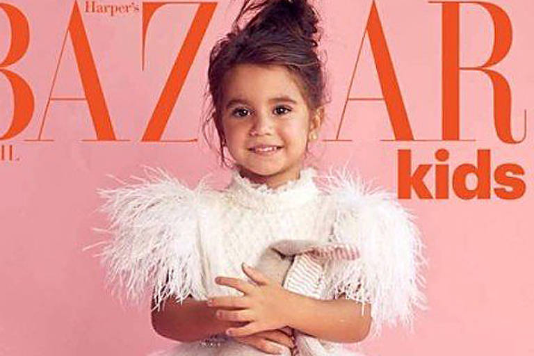 Maria Flor, filha de Deborah Secco, posa para a capa da revista Harper's Bazaar Kids Brasil 