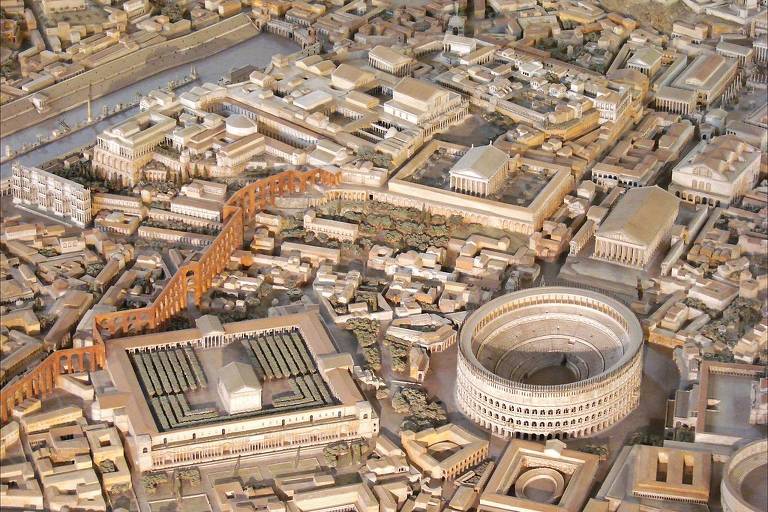 Maquete 'Plastico di Roma' reconstrói a paisagem de Roma no século 4 d.C.