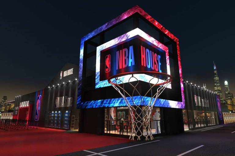 Projeto da fachada da NBA House, que será montada no Shopping Eldorado, em São Paulo