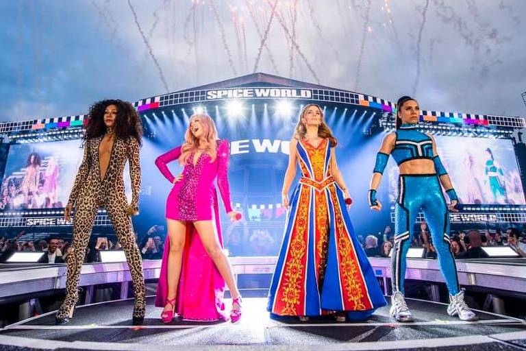 Spice Girls durante primeiro show em Dublin na turnê 2019; evento ocorreu no Croke Park