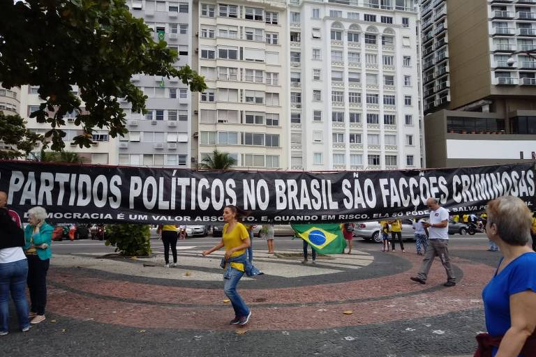 Manifestação a favor do governo Bolsonaro no Rio de Janeiro
