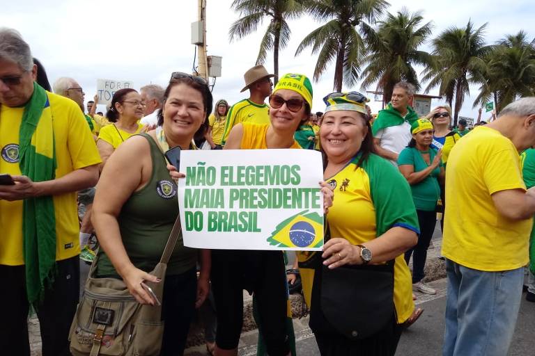 Manifestação a favor do governo Bolsonaro no Rio de Janeiro
