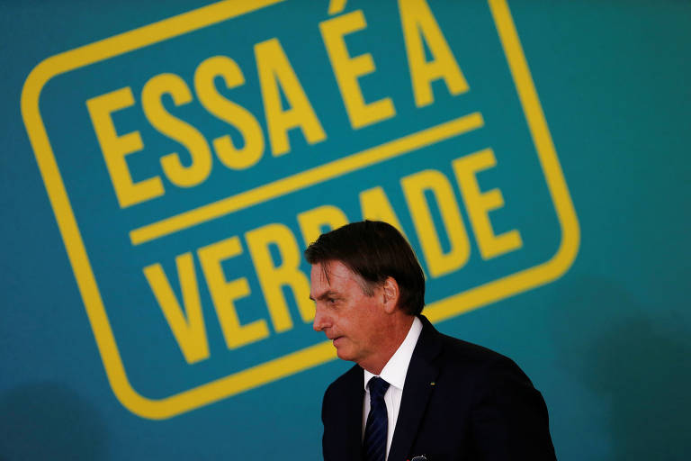 O presidente Jair Bolsonaro durante evento, no Palácio do Planalto, em que foi apresentada campanha referente à reforma da Previdência
