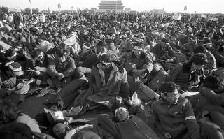 About a week after students began a hunger strike during the Tiananmen Square Protest in Beijing, in mid-May of 1989.
