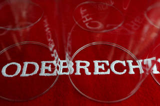 FILE PHOTO: The corporate logo of Odebrecht is seen inside of one of its offices in Mexico City, Mexico