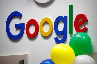 FILE PHOTO: Logo of Google is seen at VivaTech fair in Paris, France