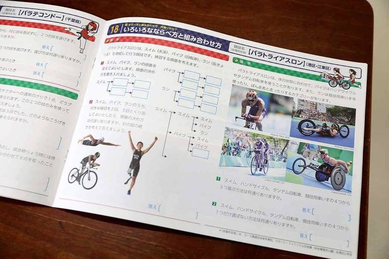 Livro criado pelo Comitê Organizador dos Jogos Olímpicos e Paraolímpicos de Tóquio 2020 para ensinar matemática nas escolas