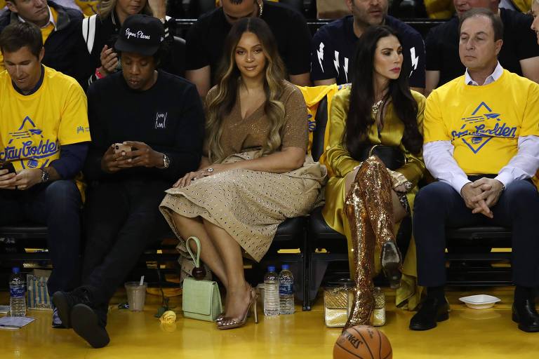 Jay-Z e Beyonce, durante final entre o Golden State Warriors e o Toronto Raptors