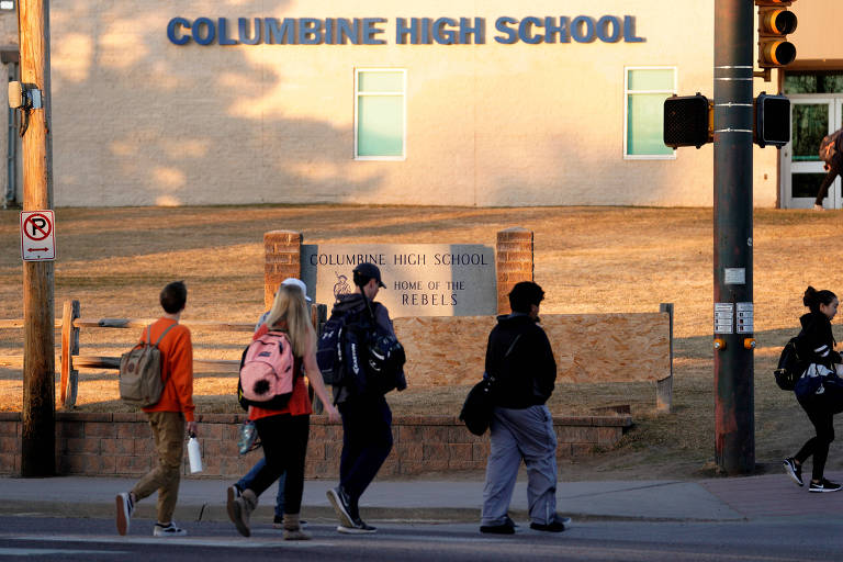Estudantes da Columbine High School, em foto de 2018
