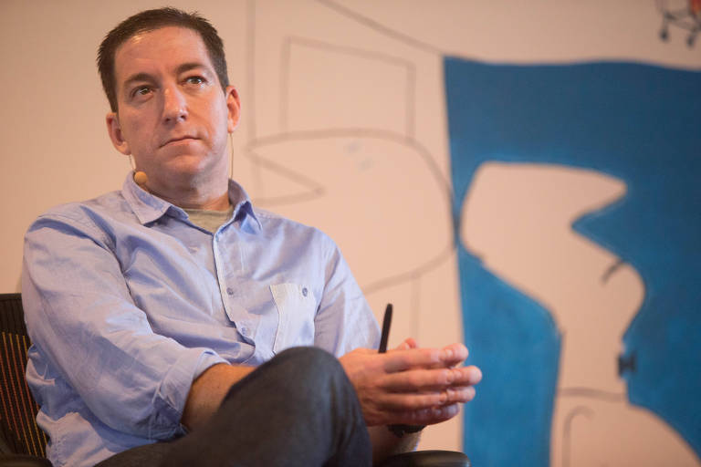 Glenn Greenwald durante a Flip, em 2014