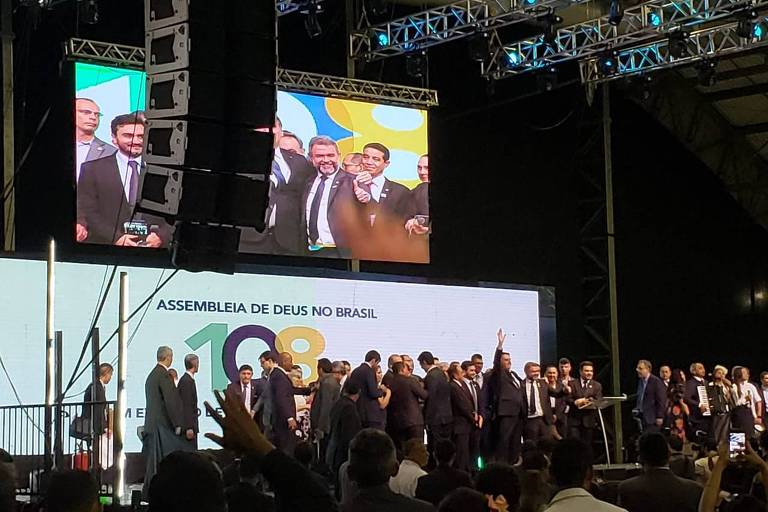 O presidente Jair Bolsonaro em evento da Assembleia de Deus em Belém
